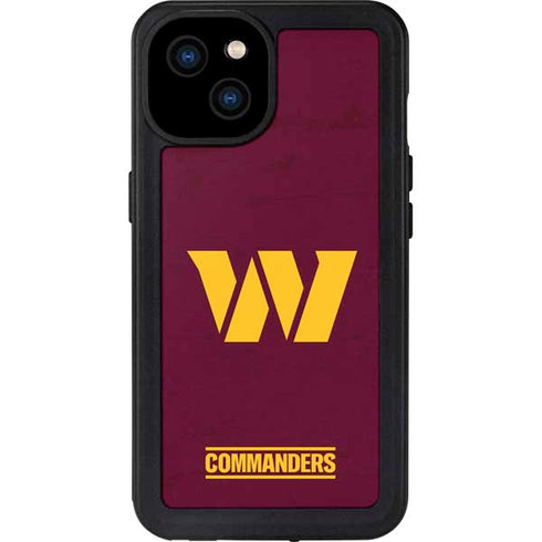 NFL Washington Commanders Distressed iPhone 15 Plus Waterproof Case